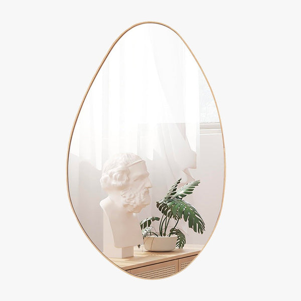 NACIA Miroir mural ovale 80x50 cm couleur chêne vieilli
