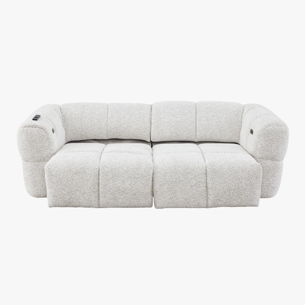 NALA Canapé 3 places relax électrique avec assises coulissantes en tissu beige - Canapé relax - Mobilier Deco
