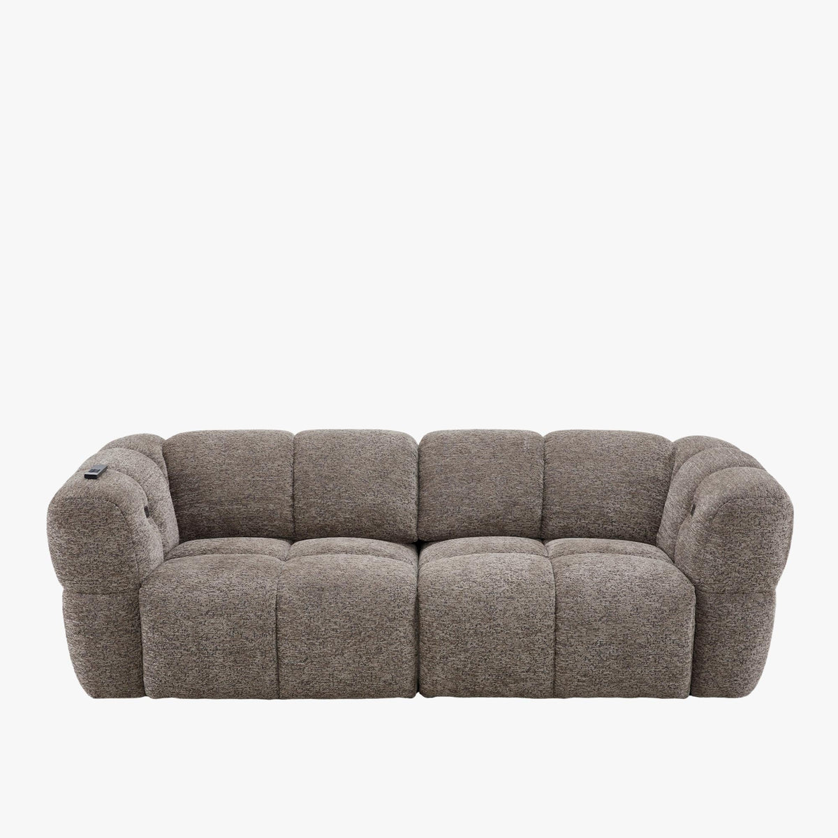 NALA Canapé 3 places relax électrique avec assises coulissantes en tissu taupe - Canapé relax - Mobilier Deco