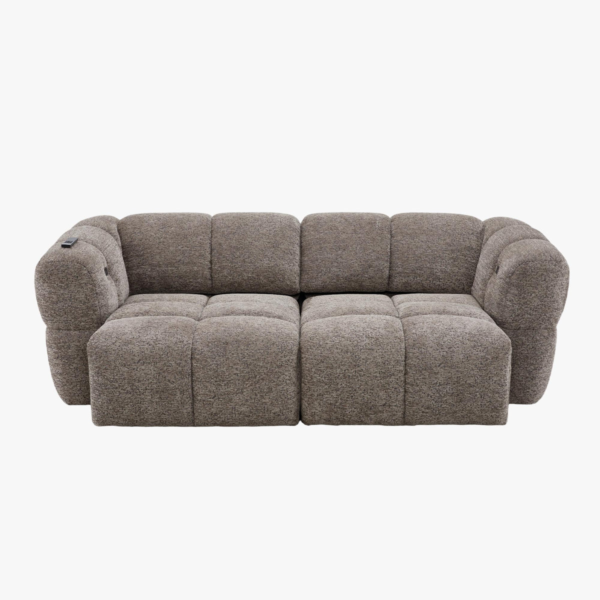 NALA Canapé 3 places relax électrique avec assises coulissantes en tissu taupe - Canapé relax - Mobilier Deco