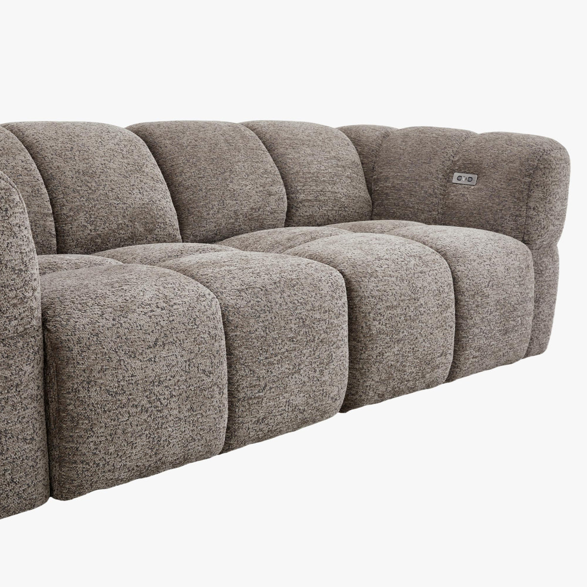 NALA Canapé 3 places relax électrique avec assises coulissantes en tissu taupe - Canapé relax - Mobilier Deco
