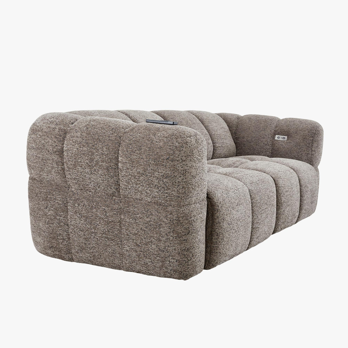 NALA Canapé 3 places relax électrique avec assises coulissantes en tissu taupe - Canapé relax - Mobilier Deco
