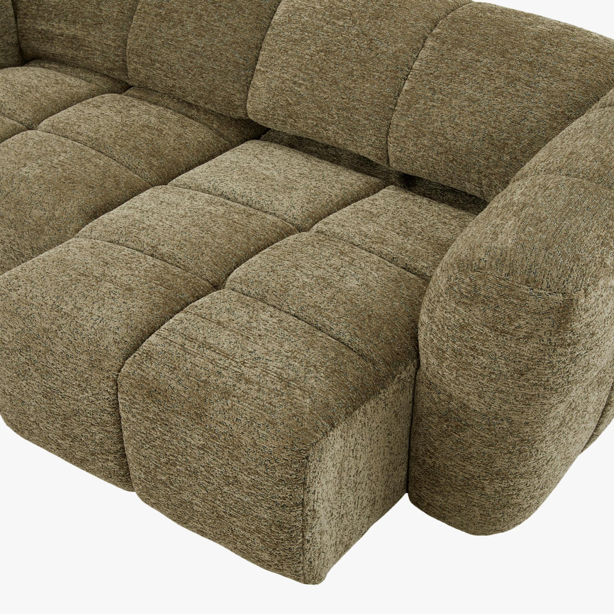 NALA Canapé 3 places relax électrique avec assises coulissantes en tissu vert - Canapé relax - Mobilier Deco