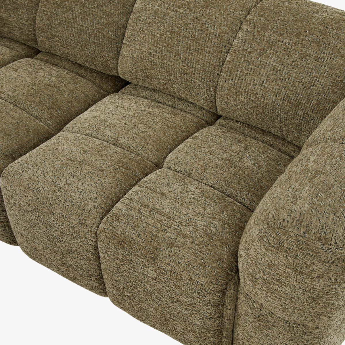 NALA Canapé 3 places relax électrique avec assises coulissantes en tissu vert - Canapé relax - Mobilier Deco