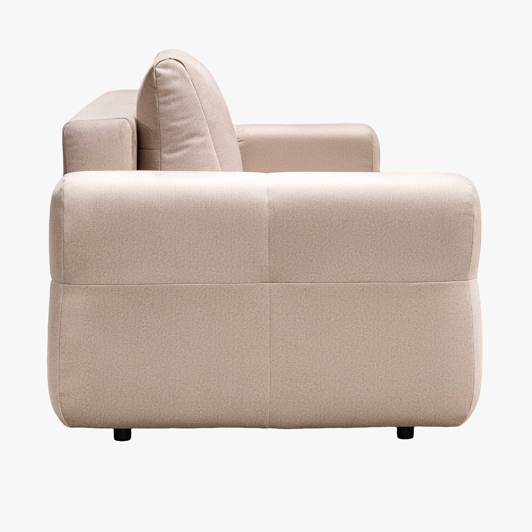 NAOMI Canapé 3 places convertible avec coffre en tissu beige - Canapés convertibles - Mobilier Deco