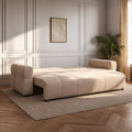 NAOMI Canapé 3 places convertible avec coffre en tissu beige