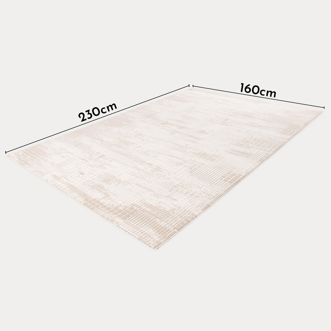 NAPOLI Tapis en tissu texturé beige - 160x230 cm - Tapis - Mobilier Deco