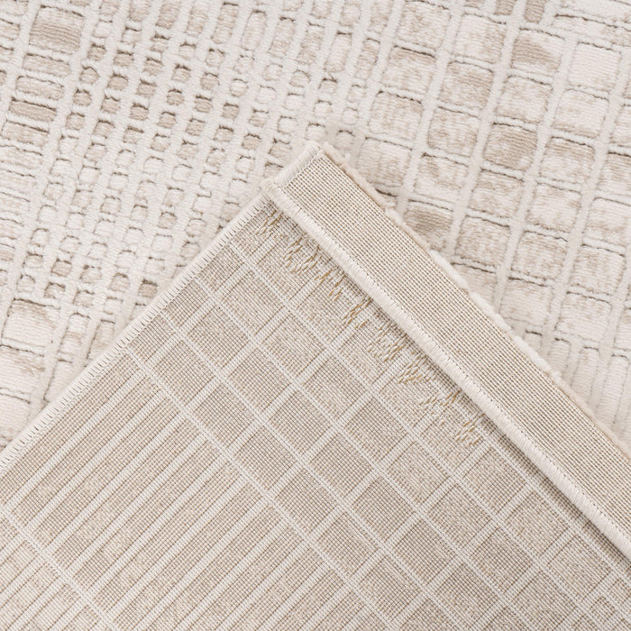 NAPOLI Tapis en tissu texturé beige - 160x230 cm
