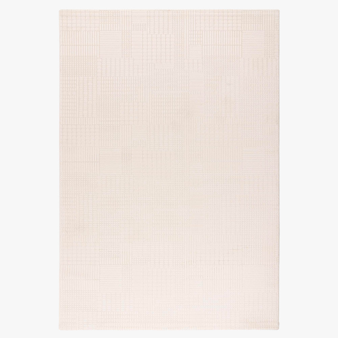 NAPOLI Tapis en tissu texturé blanc écru - 160x230 cm - Tapis - Mobilier Deco