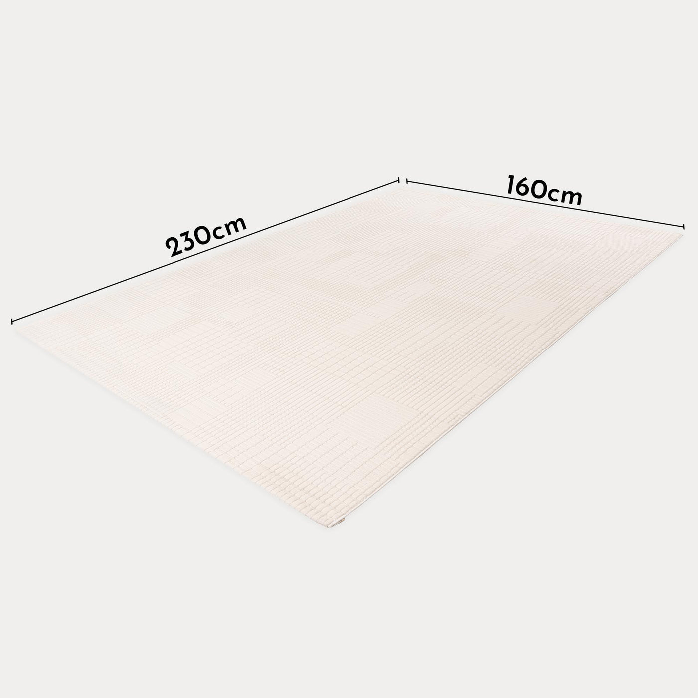 NAPOLI Tapis en tissu texturé blanc écru - 160x230 cm - Tapis - Mobilier Deco