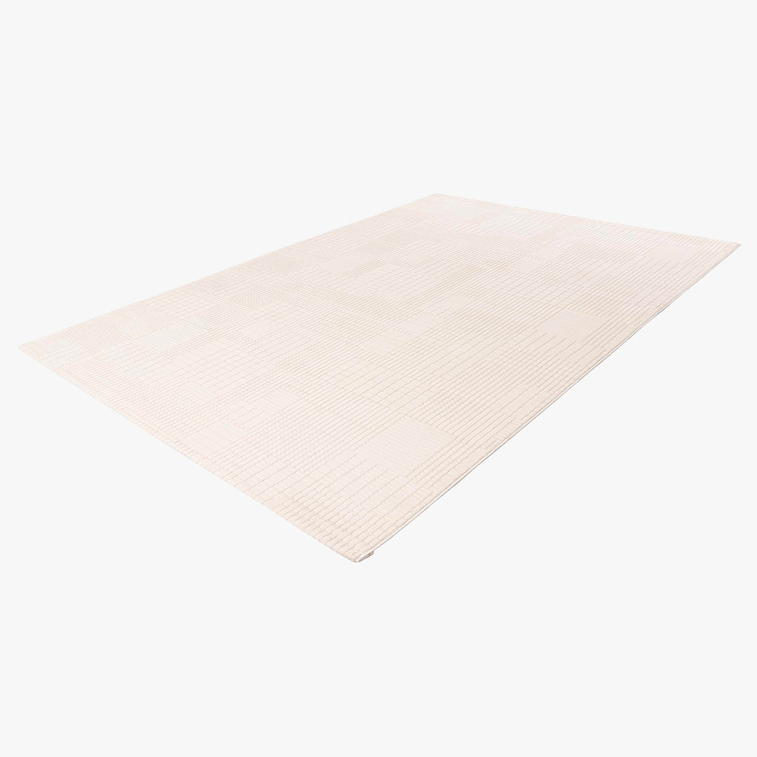 NAPOLI Tapis en tissu texturé blanc écru - 160x230 cm - Tapis - Mobilier Deco