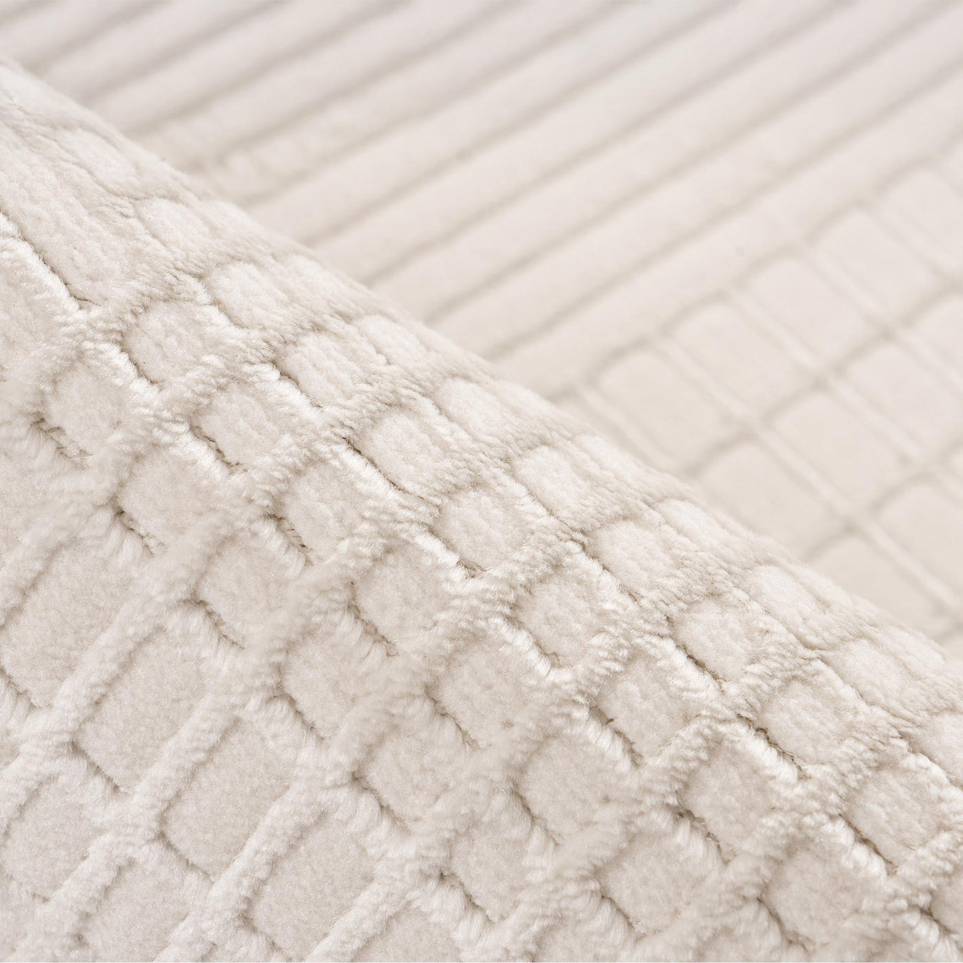 NAPOLI Tapis en tissu texturé blanc écru - 160x230 cm - Tapis - Mobilier Deco