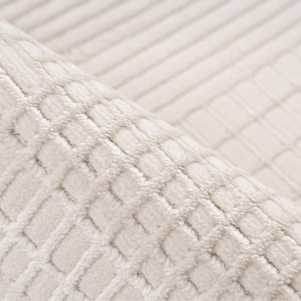 NAPOLI Tapis en tissu texturé blanc écru - 160x230 cm