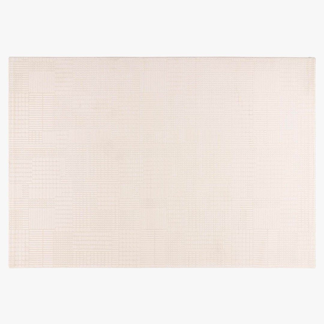 NAPOLI Tapis en tissu texturé blanc écru - 160x230 cm - Tapis - Mobilier Deco