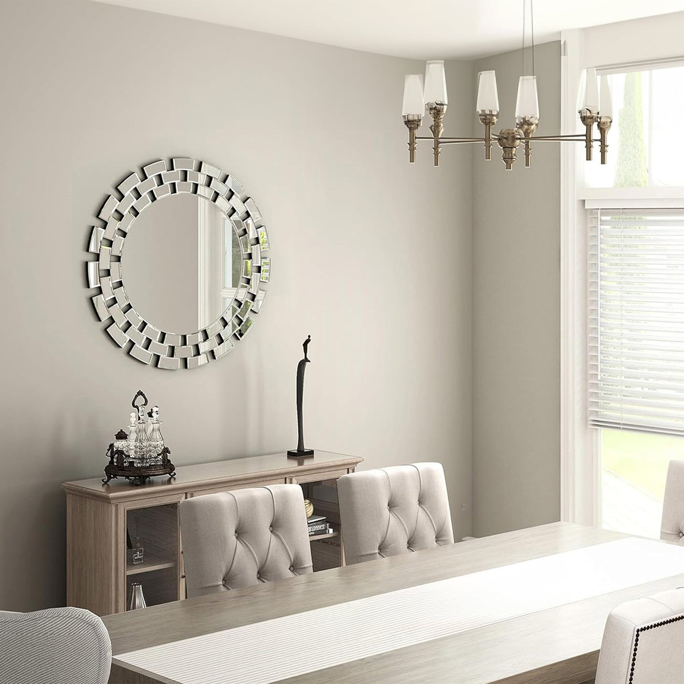 NARA Miroir mural rond design 90 cm - Miroirs - Mobilier Deco