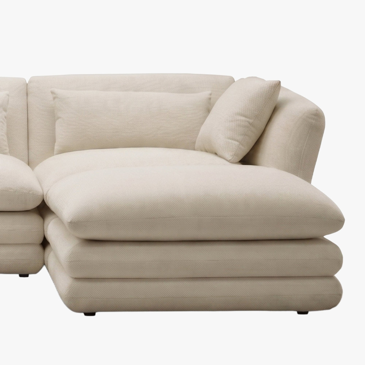NATALIA Canapé d'angle modulable et réversible en tissu beige - Canapés d'angle - Mobilier Deco