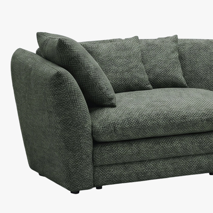 NATALIA Canapé d'angle modulable et réversible en tissu vert