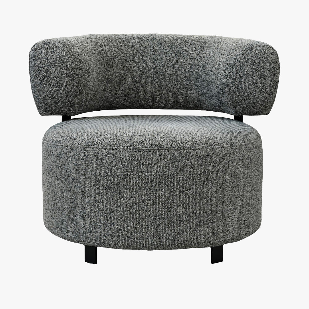 NAYA Fauteuil design en tissu gris et métal noir - Fauteuils - Mobilier Deco