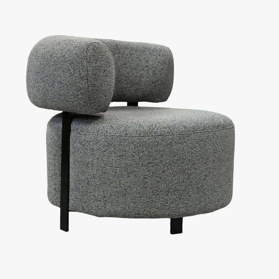 NAYA Fauteuil design en tissu gris et métal noir — aperçu vidéo