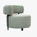 NAYA Fauteuil design en tissu vert et métal noir