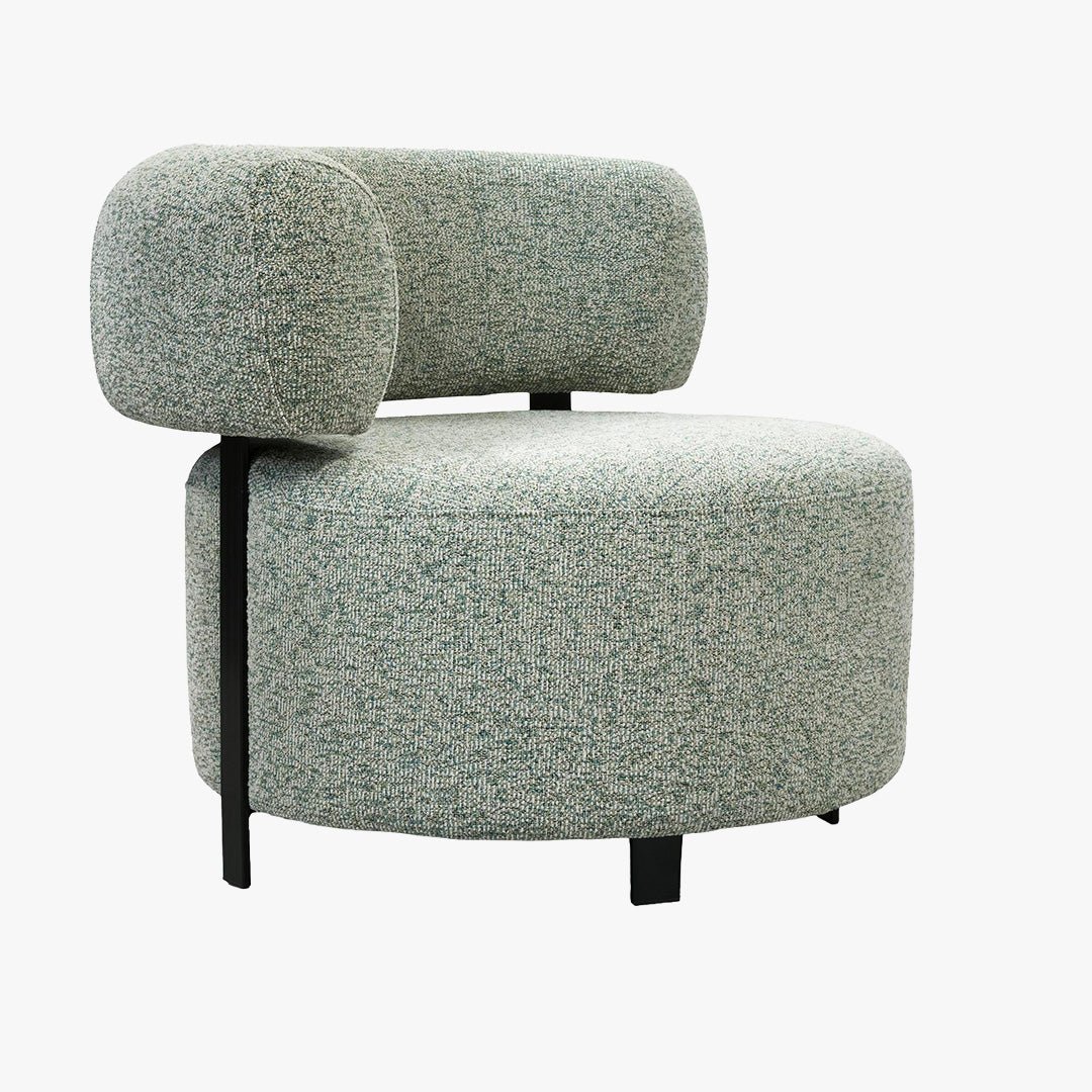 NAYA Fauteuil design en tissu vert et métal noir - Fauteuils - Mobilier Deco
