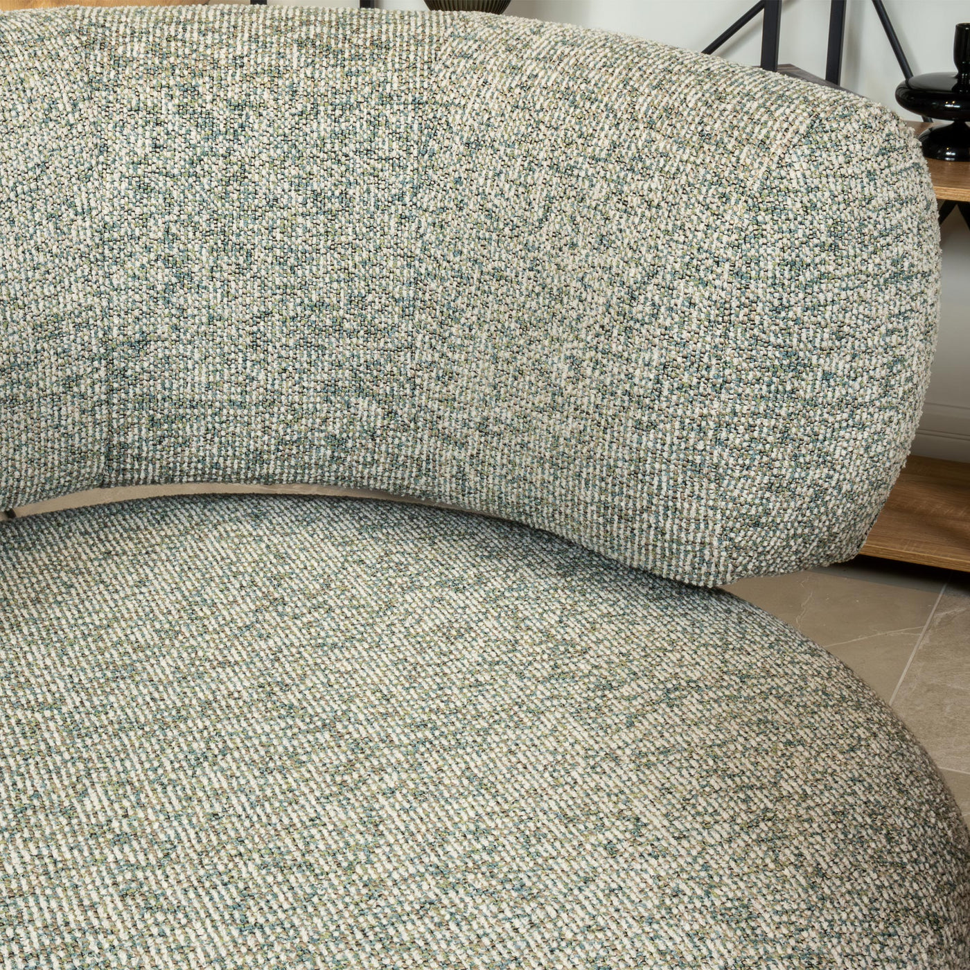 NAYA Fauteuil design en tissu vert et métal noir - Fauteuils - Mobilier Deco