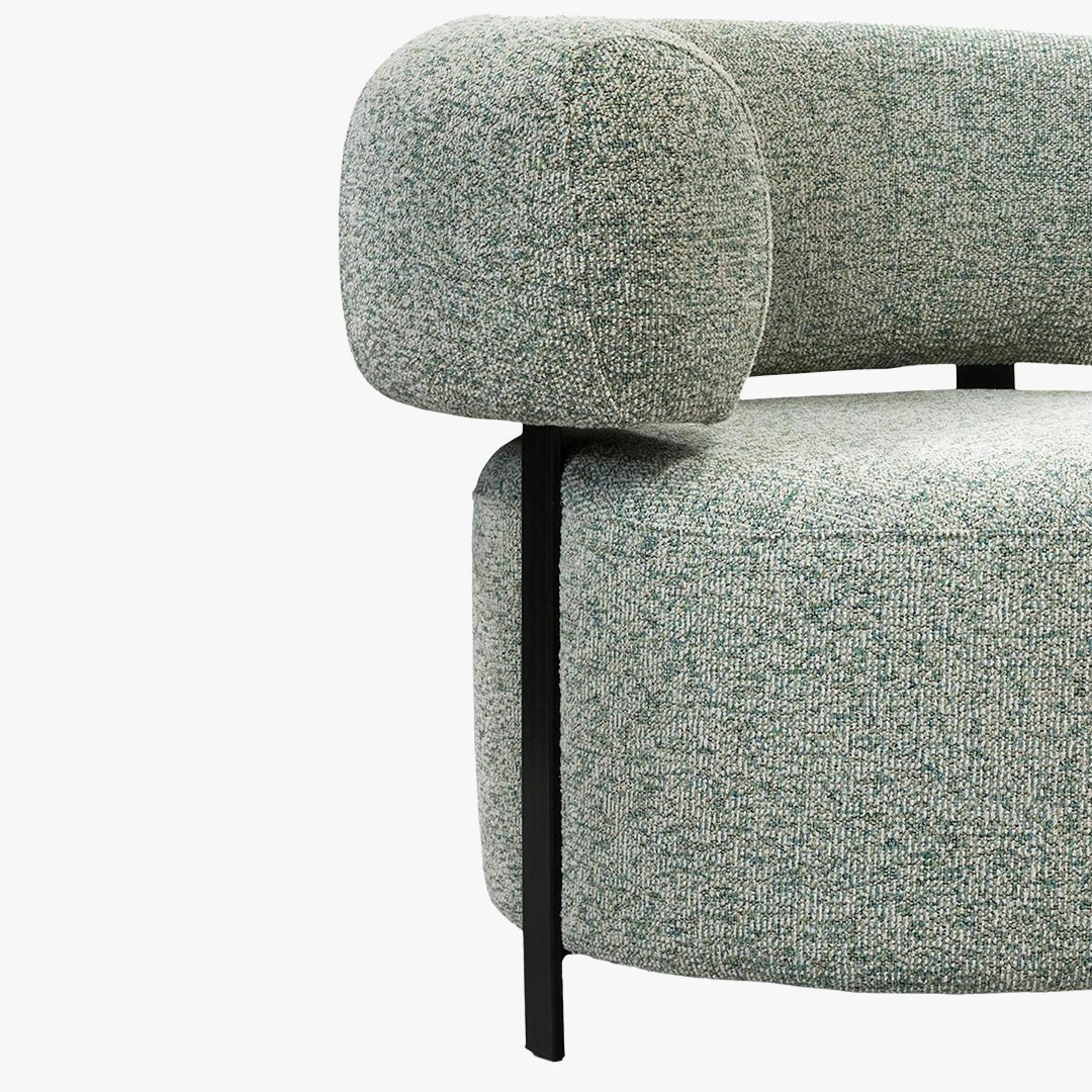 NAYA Fauteuil design en tissu vert et métal noir - Fauteuils - Mobilier Deco