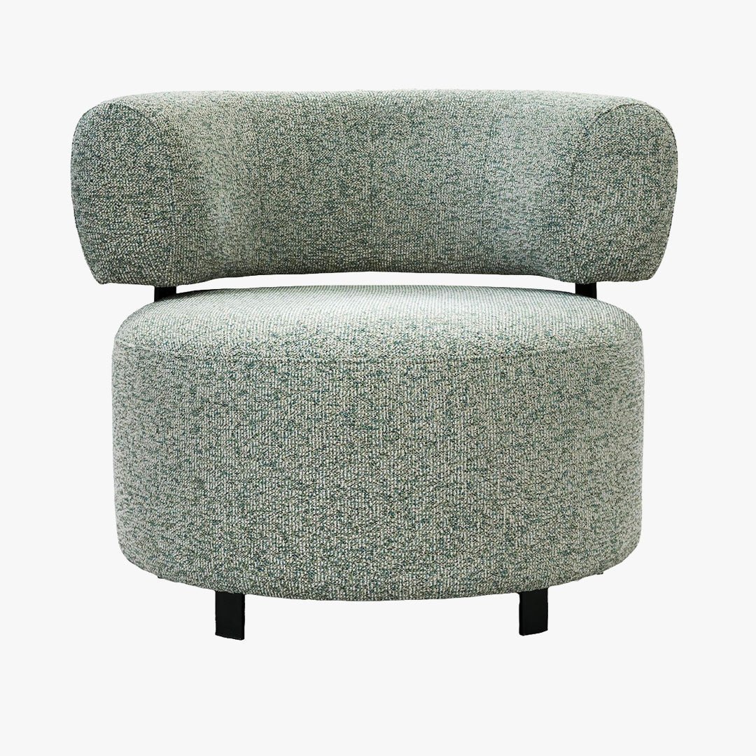 NAYA Fauteuil design en tissu vert et métal noir - Fauteuils - Mobilier Deco