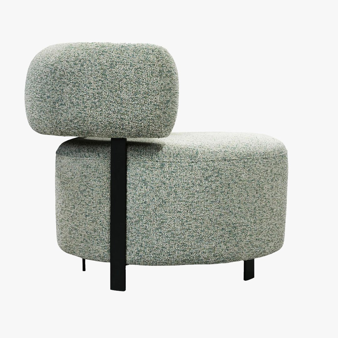 NAYA Fauteuil design en tissu vert et métal noir - Fauteuils - Mobilier Deco
