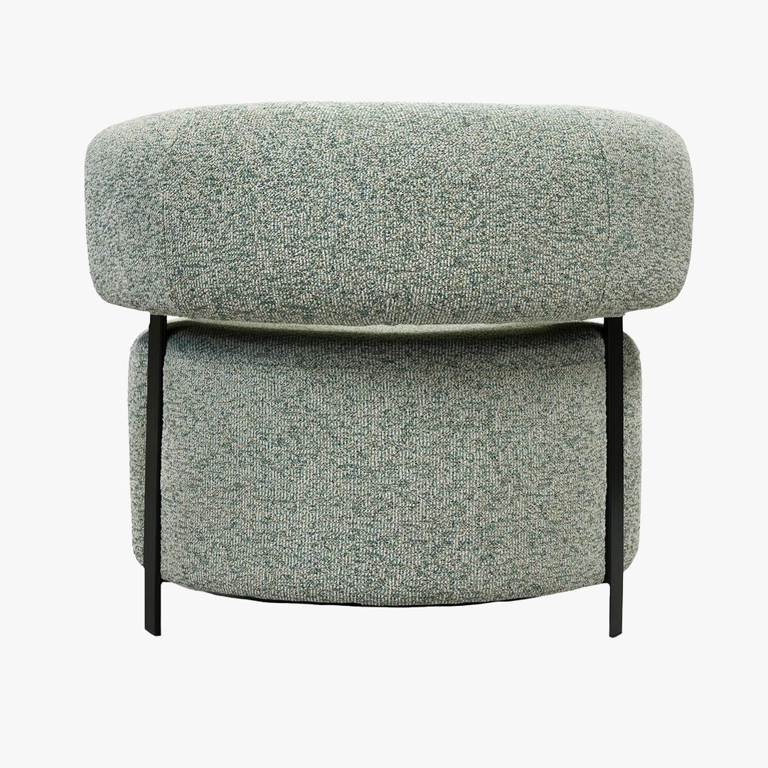 NAYA Fauteuil design en tissu vert et métal noir - Fauteuils - Mobilier Deco