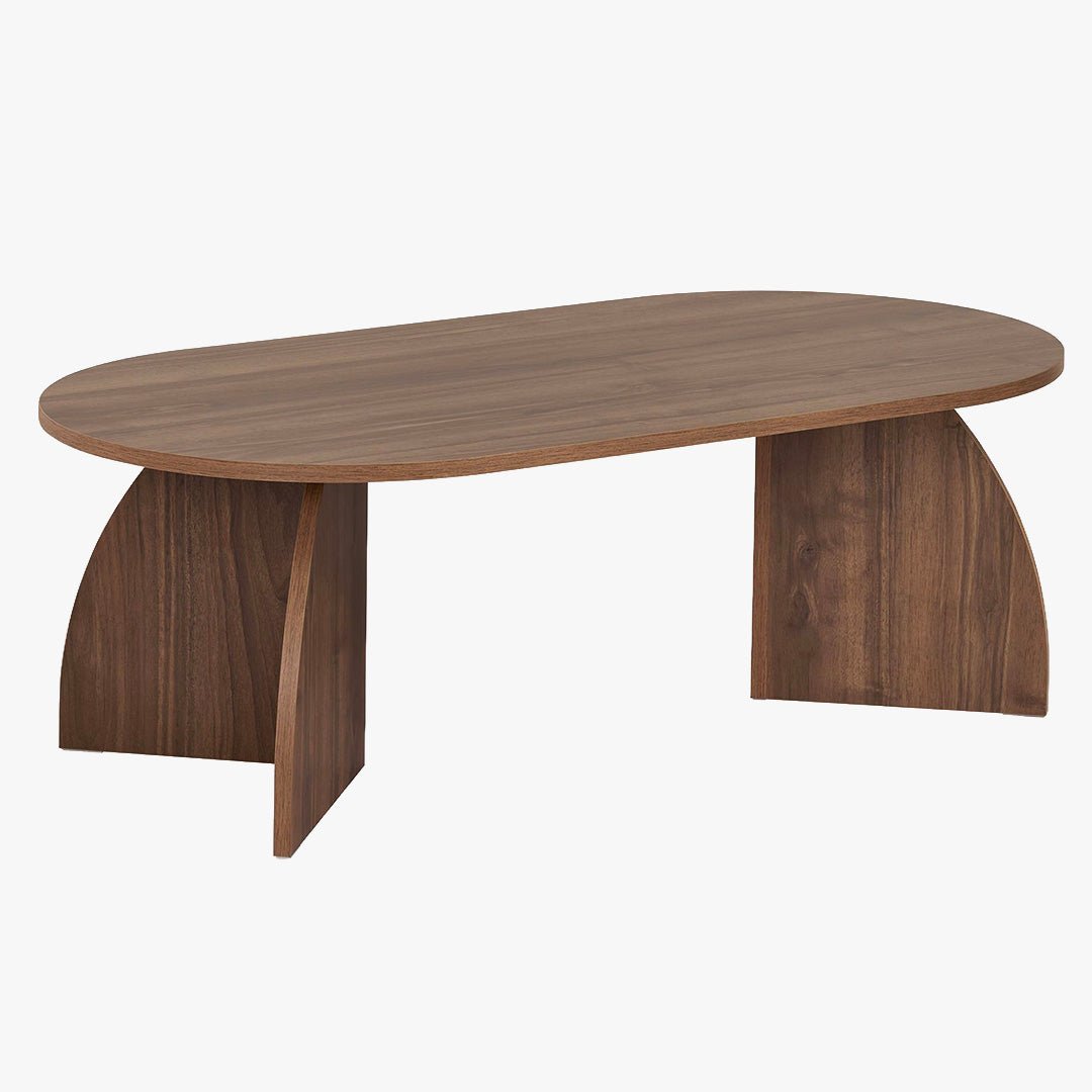 NAYALI Table basse ovale couleur bois foncé 120 cm - Table basse - Mobilier Deco