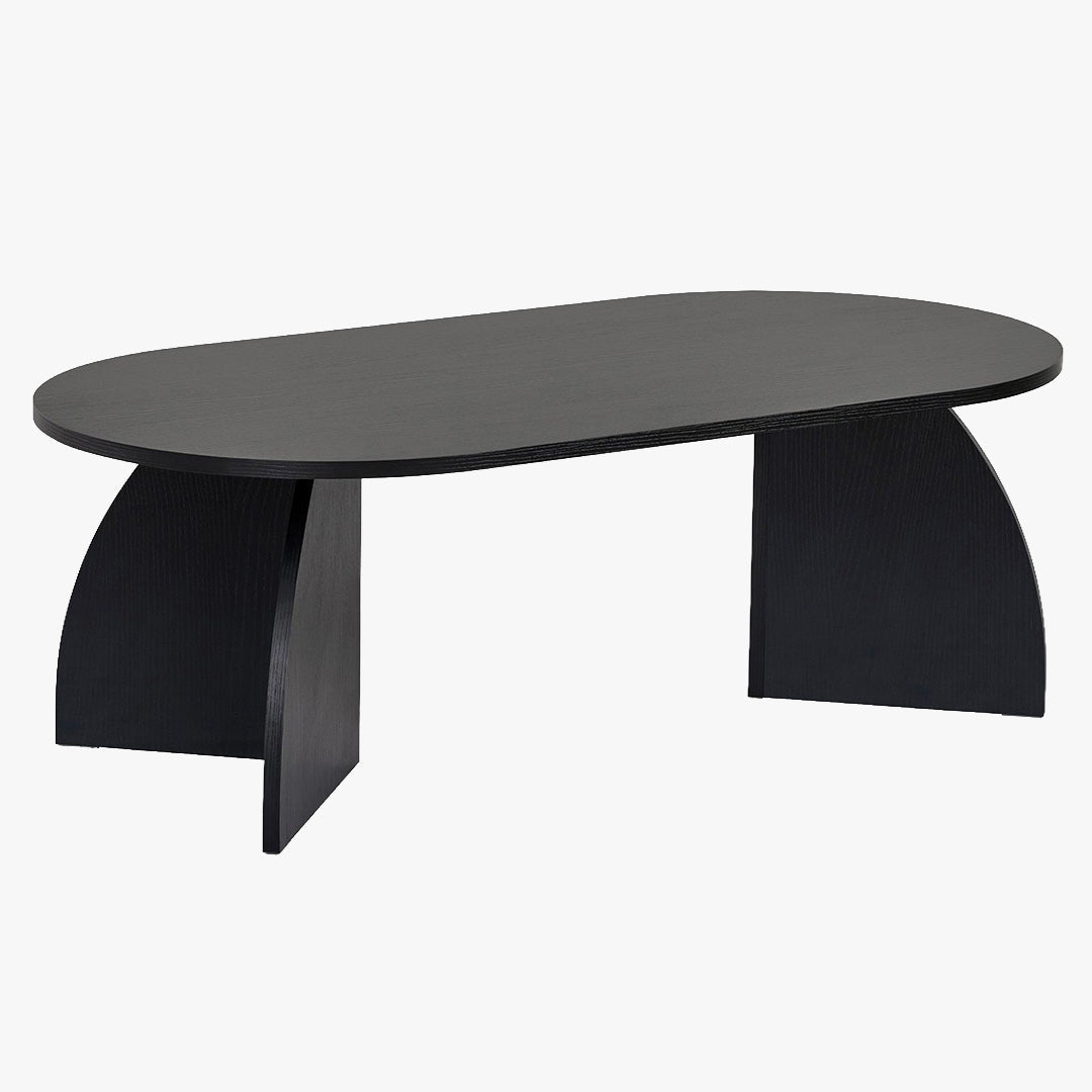 NAYALI Table basse ovale couleur bois noir 120 cm - Table basse - Mobilier Deco