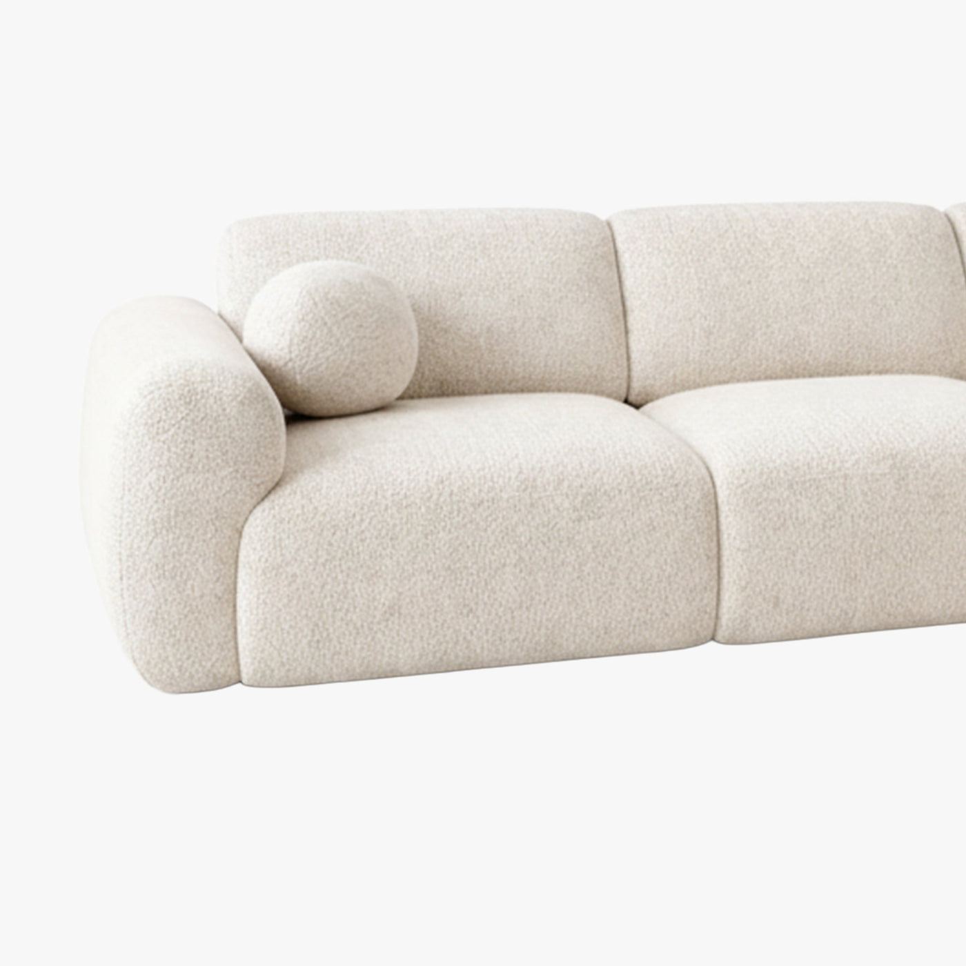 NAYLA Canapé d'angle en tissu beige - Angle droit - Canapés d'angle - Mobilier Deco
