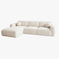 NAYLA Canapé d'angle en tissu beige - Angle gauche