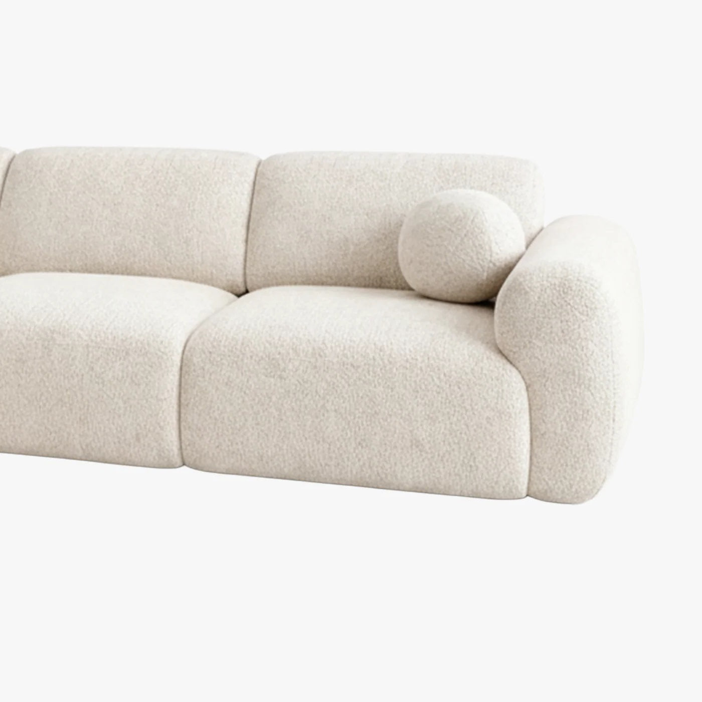 NAYLA Canapé d'angle en tissu beige - Angle gauche - Canapés d'angle - Mobilier Deco
