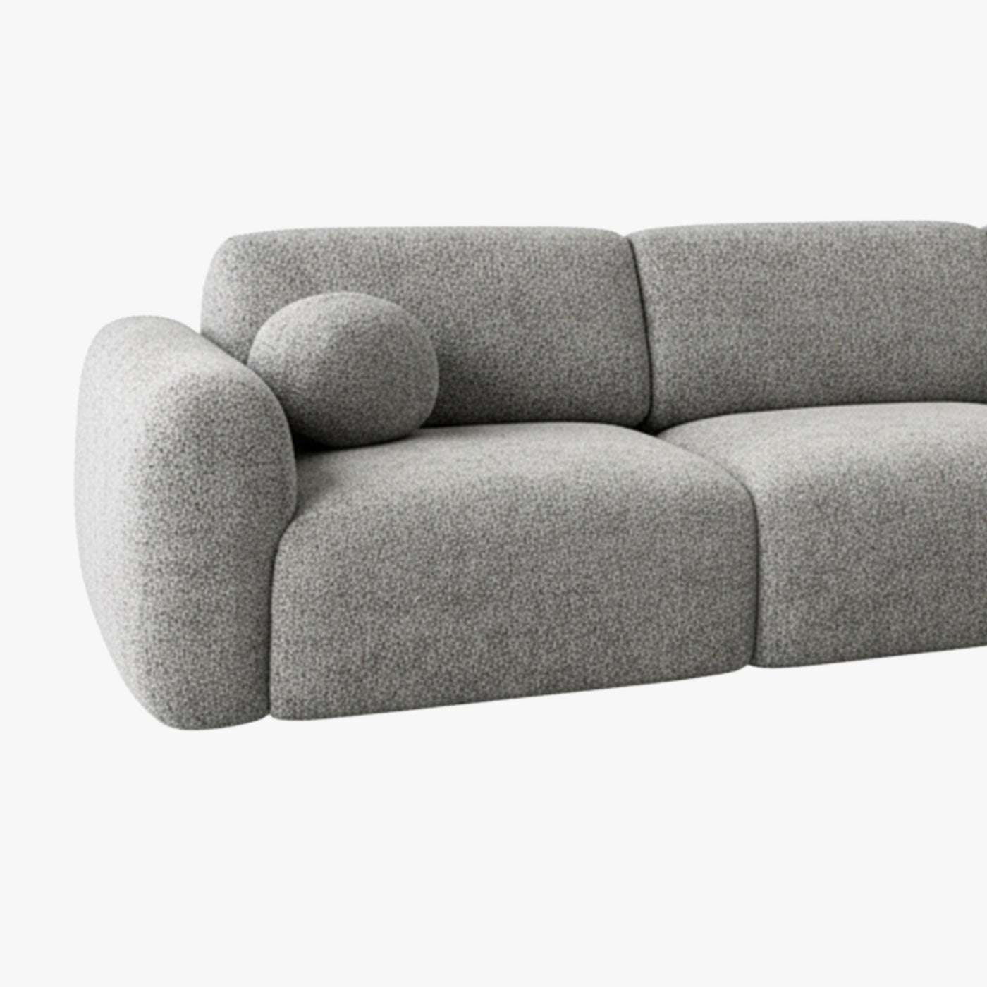 NAYLA Canapé d'angle en tissu gris  - Angle droit - Canapés d'angle - Mobilier Deco