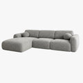 NAYLA Canapé d'angle en tissu gris - Angle gauche