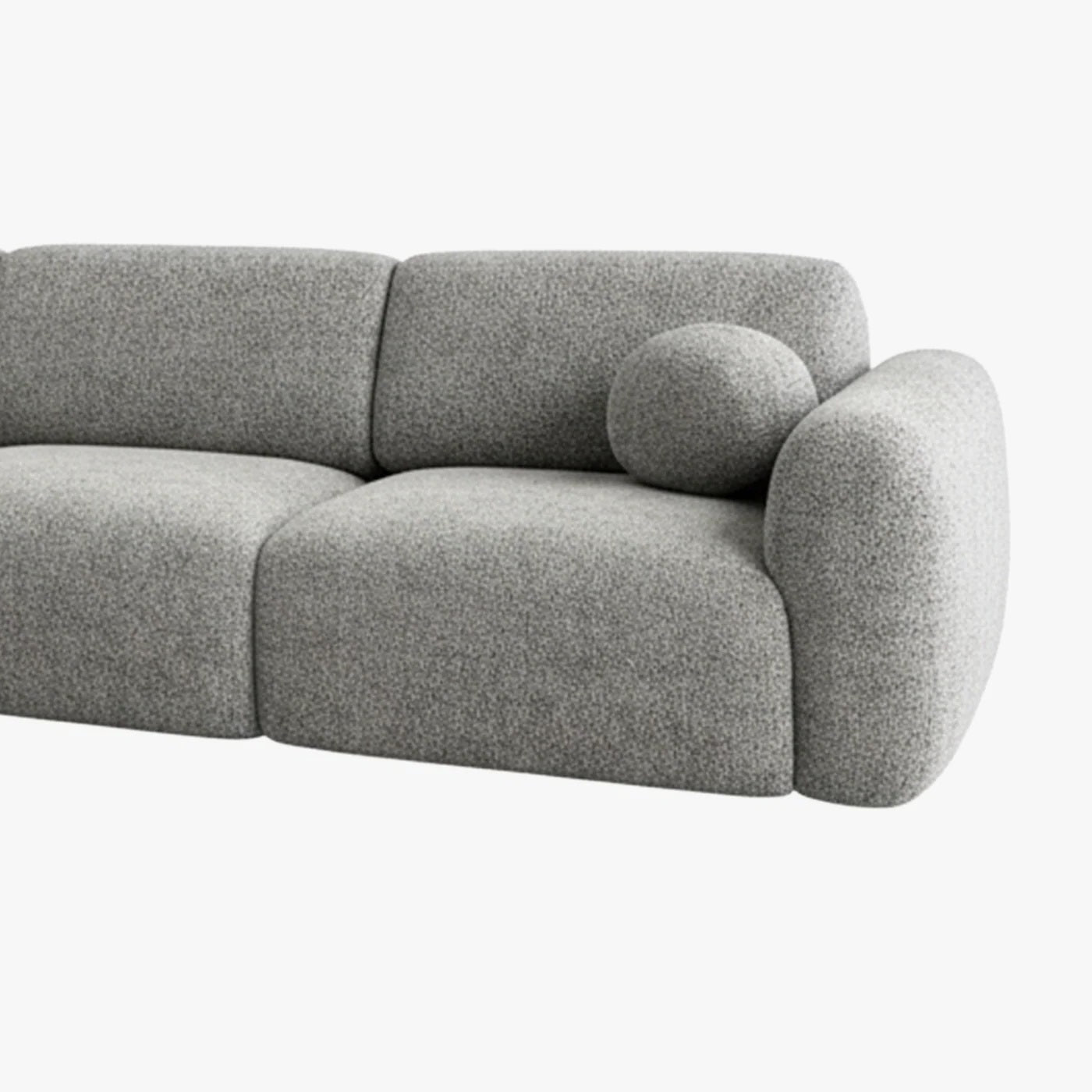 NAYLA Canapé d'angle en tissu gris - Angle gauche - Canapés d'angle - Mobilier Deco