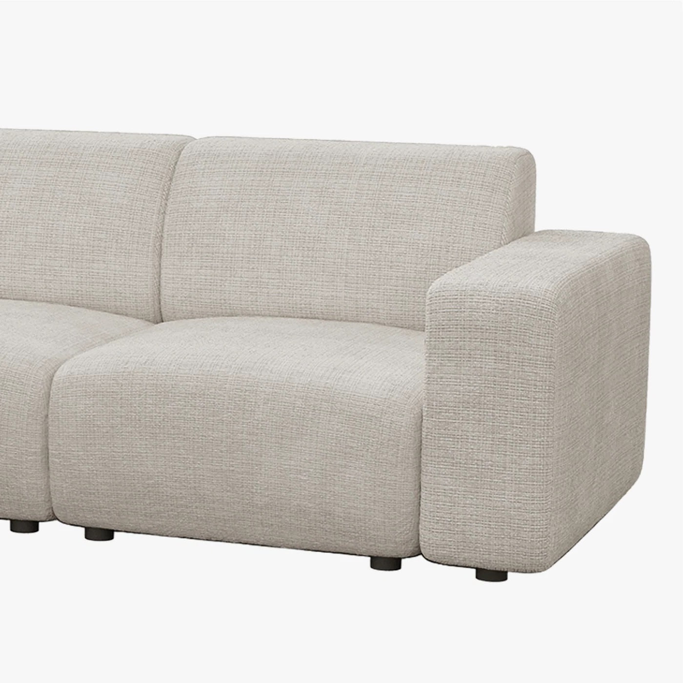 NAYVA Canapé d'angle en tissu beige - Angle gauche - Canapés d'angle - Mobilier Deco