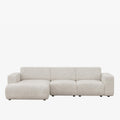 NAYVA Canapé d'angle en tissu beige - Angle gauche