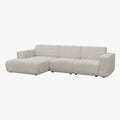 NAYVA Canapé d'angle en tissu beige - Angle gauche