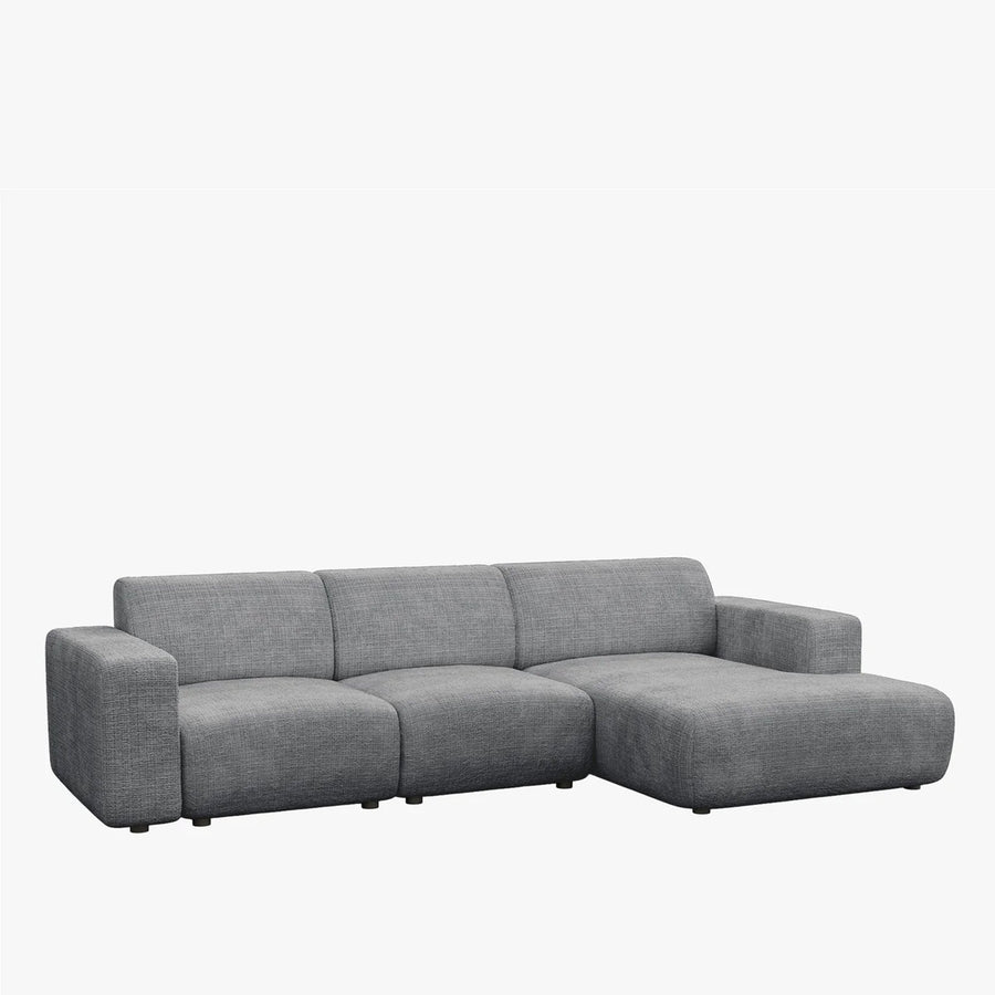 NAYVA Canapé d'angle en tissu gris - Angle droit — aperçu vidéo