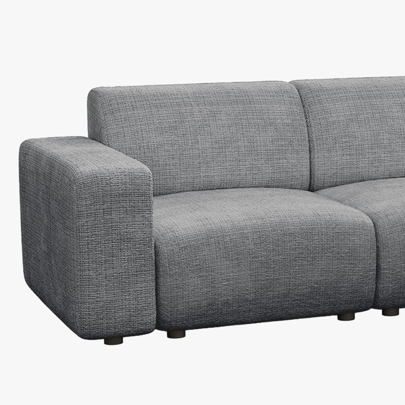 NAYVA Canapé d'angle en tissu gris - Angle droit - Canapés d'angle - Mobilier Deco
