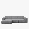 NAYVA Canapé d'angle en tissu gris - Angle gauche