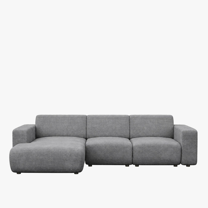 NAYVA Canapé d'angle en tissu gris - Angle gauche