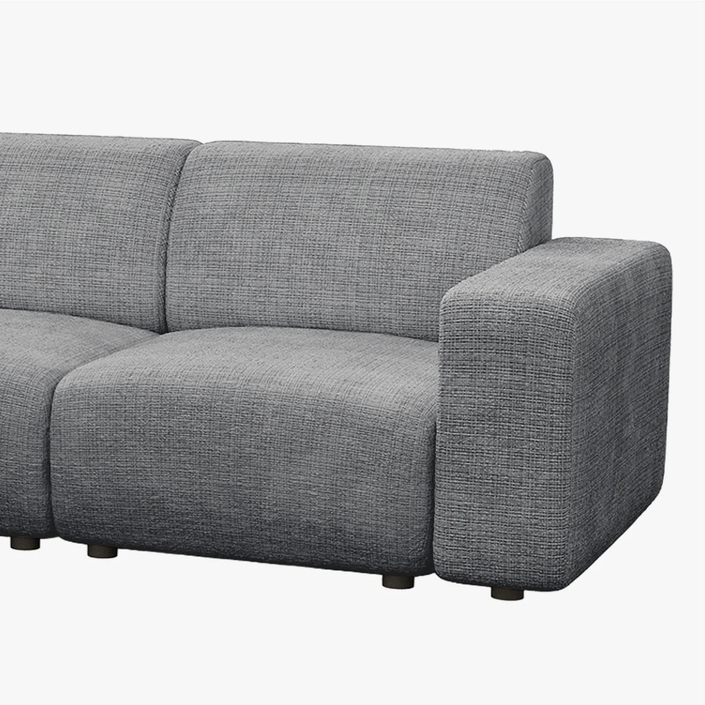 NAYVA Canapé d'angle en tissu gris - Angle gauche - Canapés d'angle - Mobilier Deco