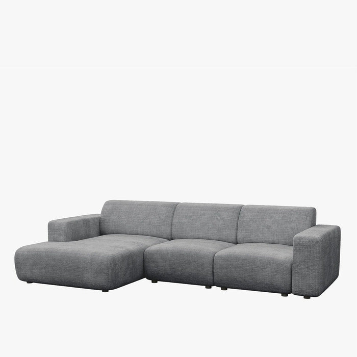NAYVA Canapé d'angle en tissu gris - Angle gauche