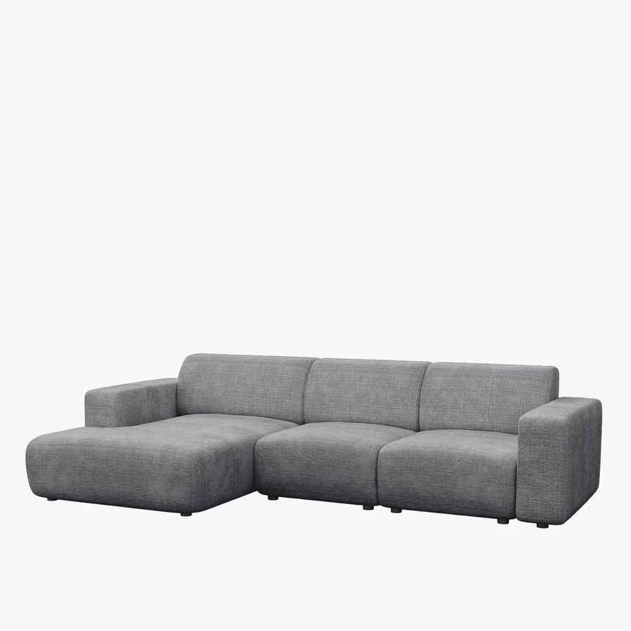 NAYVA Canapé d'angle en tissu gris - Angle gauche — aperçu vidéo
