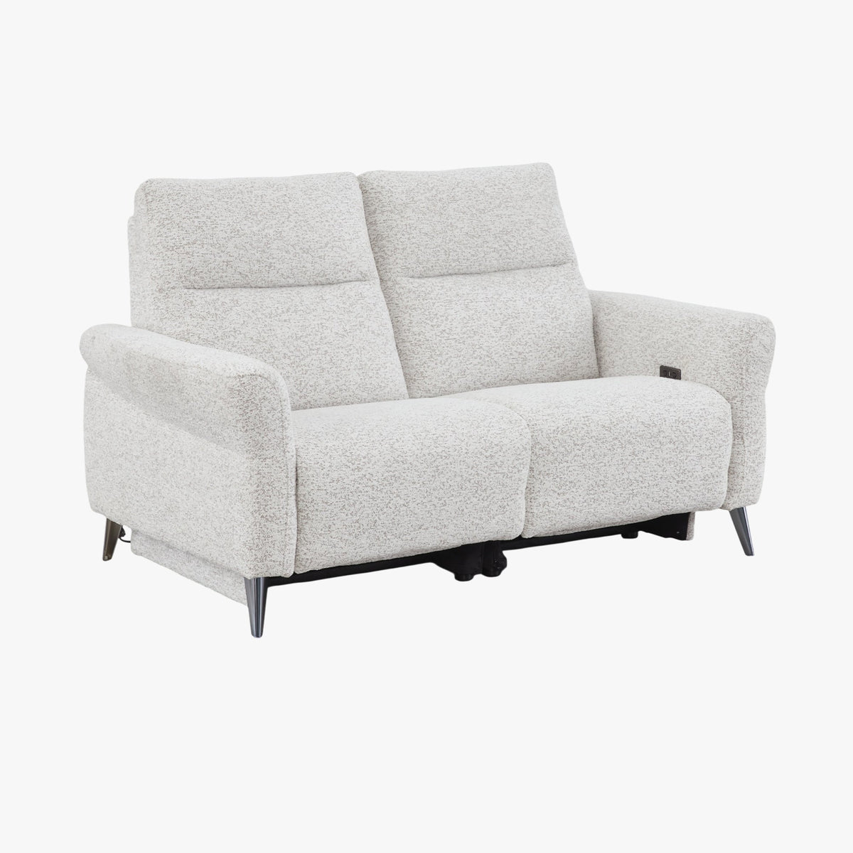 NELSON Canapé 2 places relax électrique en tissu beige - Canapé relax - Mobilier Deco