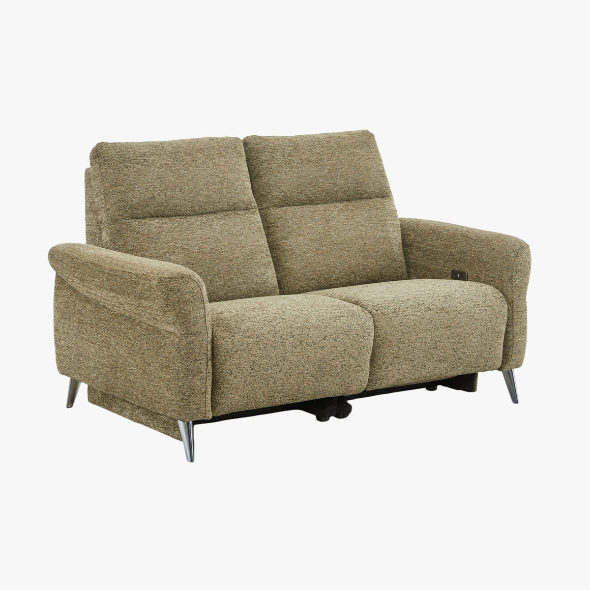 NELSON Canapé 2 places relax électrique en tissu vert - Canapé relax - Mobilier Deco